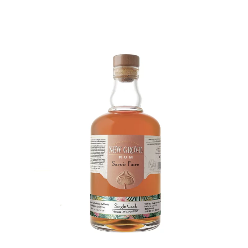  Rhums Vieux NEW GROVE 2010 Single Cask 550 Antipodes 65.20% (avec étui)