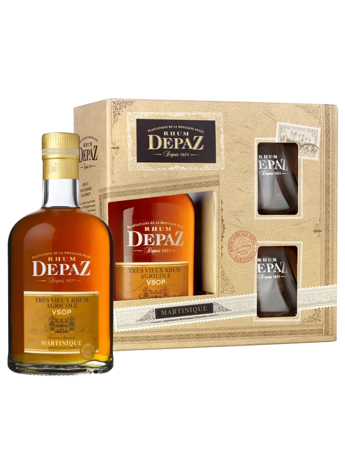 Coffret DEPAZ Vsop Réserve Spéciale + 2 Verres 45%