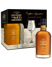  Les Coffrets Coffret RIVIÈRE DU MÂT Grande Réserve + 2 Verres 40%