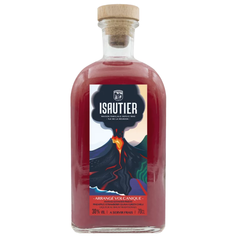  Rhum Arrangé Rhum Arrangé ISAUTIER Volcanique Goyavier Ananas Piment 30% 70cl