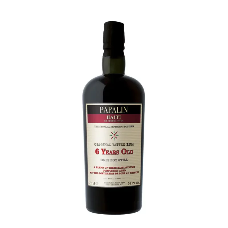  Rhums Vieux PAPALIN 6 Ans Haïti Ex Sherry Cask 54.1% (Avec étui)