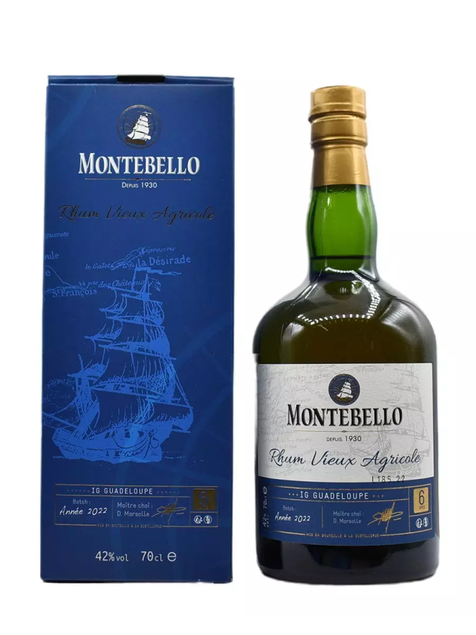 MONTEBELLO Rhum Vieux 6 Ans Cuvée 2022 42% (Nouvel étui)