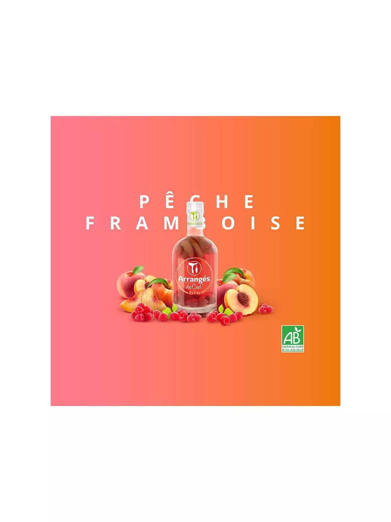 Rhum Arrangé CED - BIO Pêche Framboise 21%